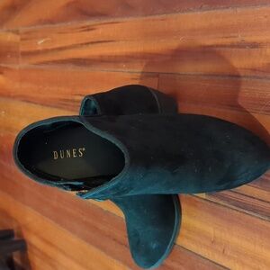 DUNES black suede. size 7M  Booties with padded insoles for comfort.